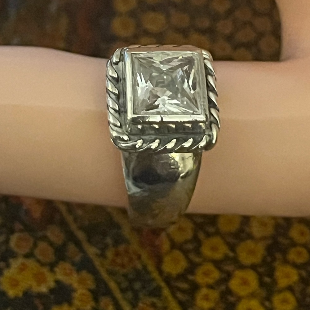 Silpada Sterling Silver and Cubic Zirconia Elizabeth Ring